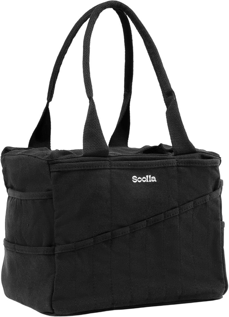 Soolla Studio Bag: Pottery Tool Bag & Craft Storage, Art Supply Organizer, Washable Tote, Knitting Yarn Carrier, Crochet Projects, 30 Pockets, 20+ Canvas Colors, Gift For Artists & Teachers (Blackout) - Image 2